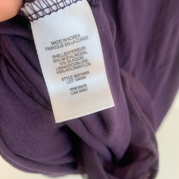 Theory Purple Button Front Tie Silk Blend Dress - Picture 8 of 8